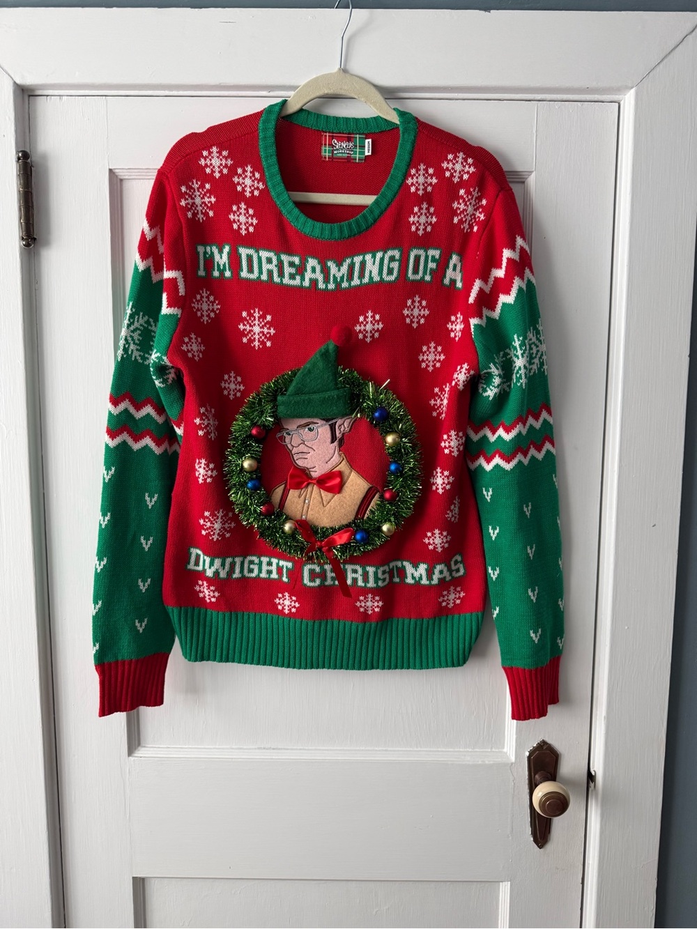 Spencer's Red & Green "I'm Dreaming of a Dwight Christmas" Sweater
